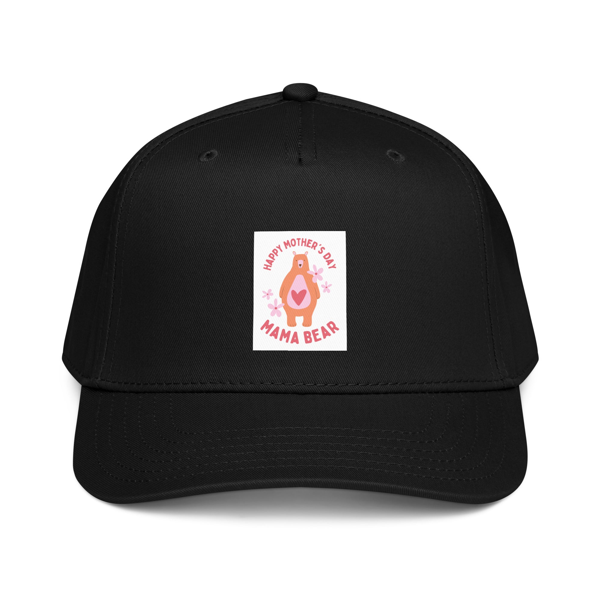 Black 5-Panel cap with Mama Bear front graphic patch
