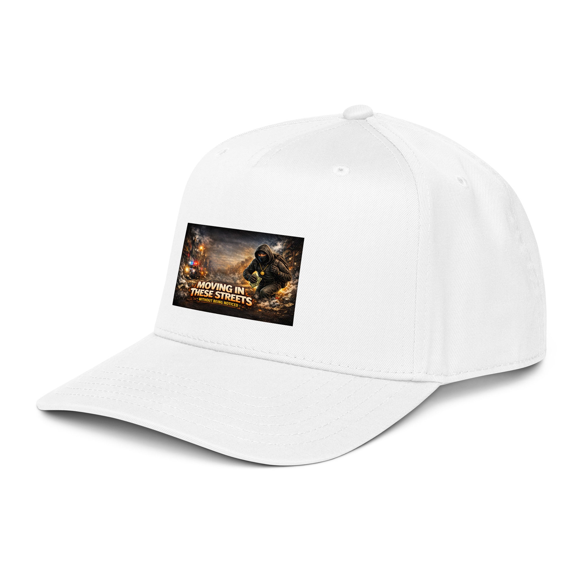 5-panel cap in white with front logo patch