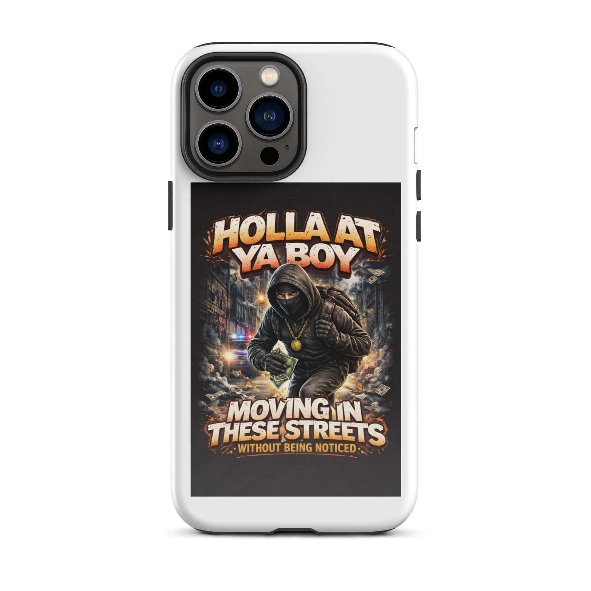 Move In Silence Tough case for iPhone: white case with &