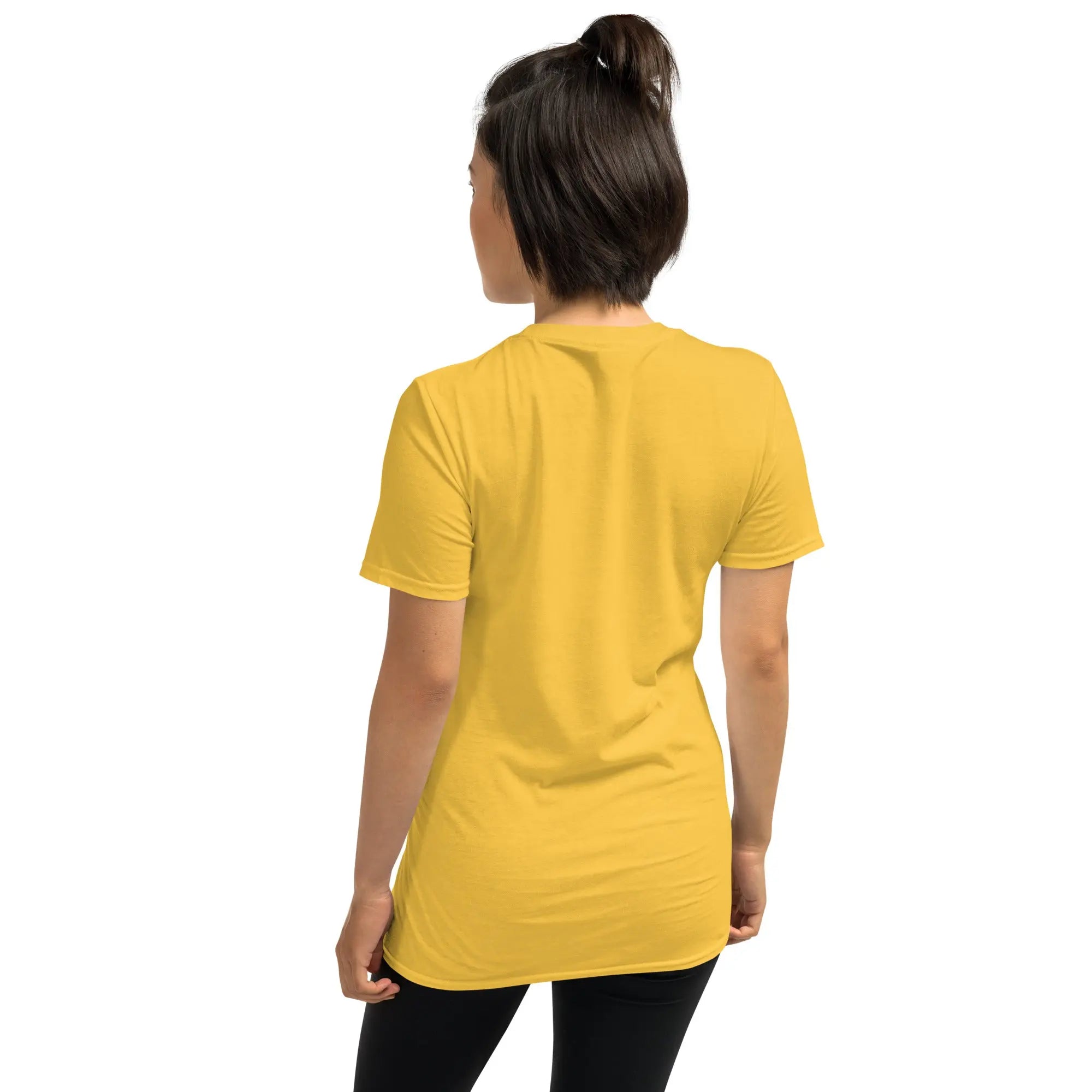 Unisex T-Shirt in Gelb, Rückansicht ohne Frontprint