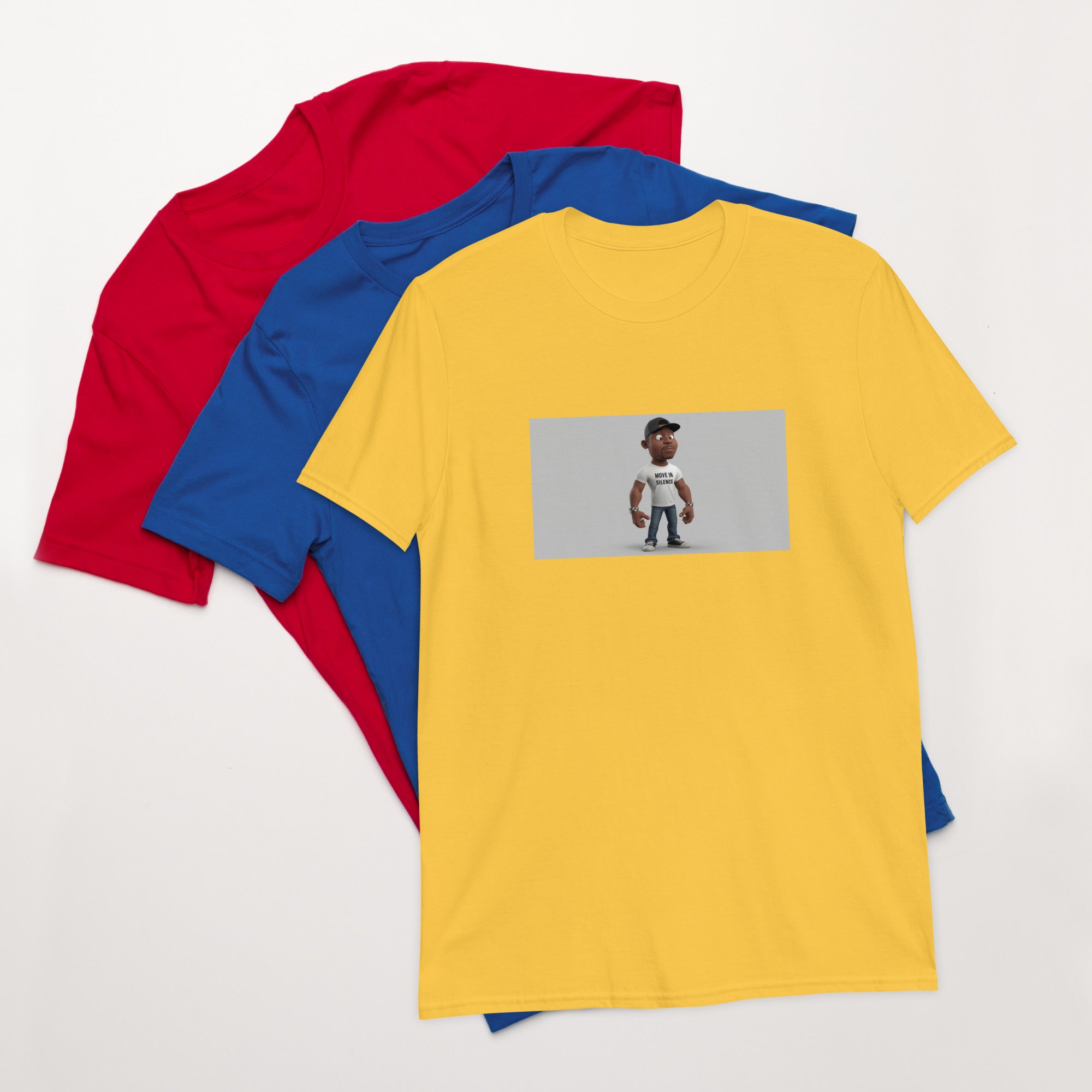 Daisy short-sleeve unisex T-shirt in yellow, front graphic print