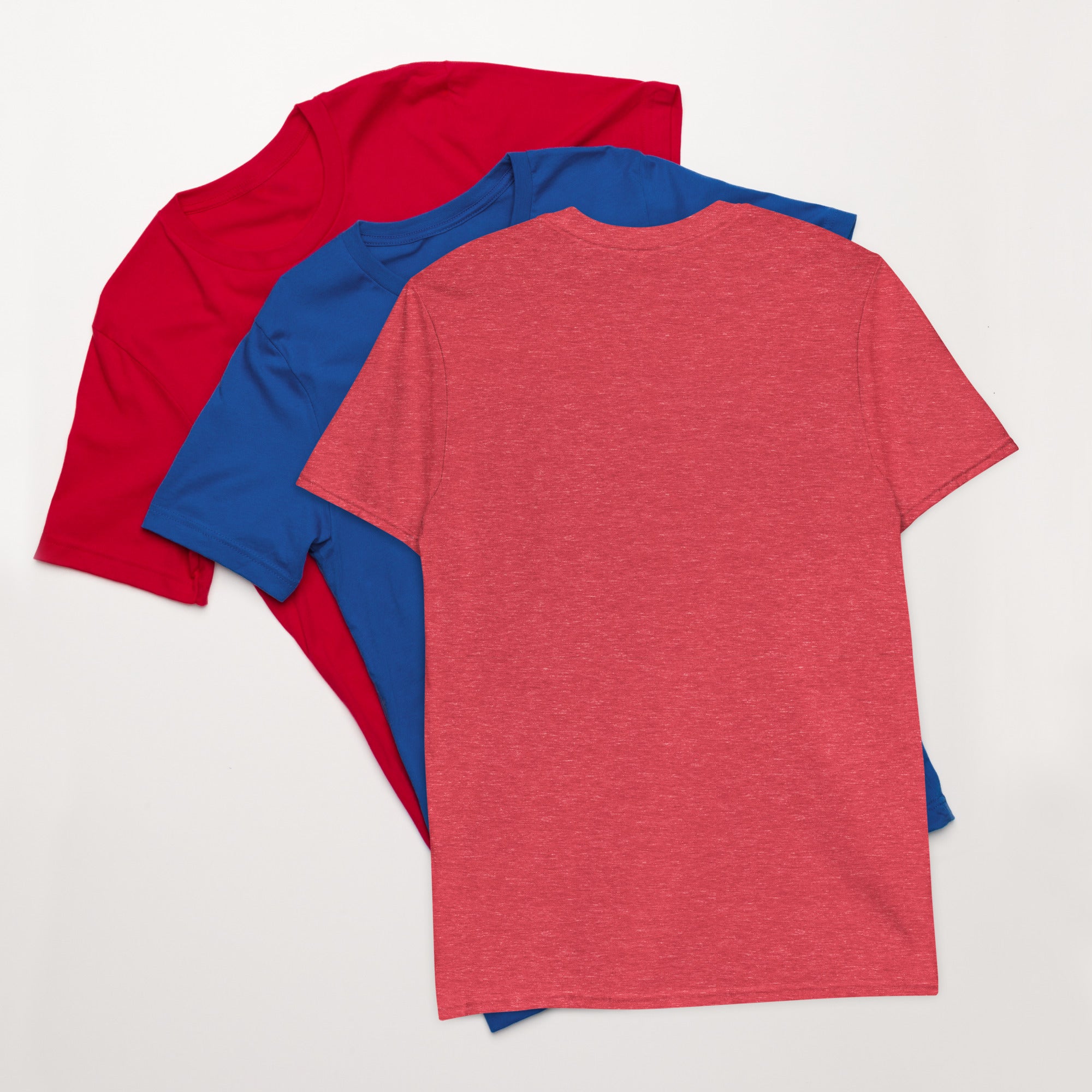 Street Life unisex T-shirt, heather red, back view with no visible print