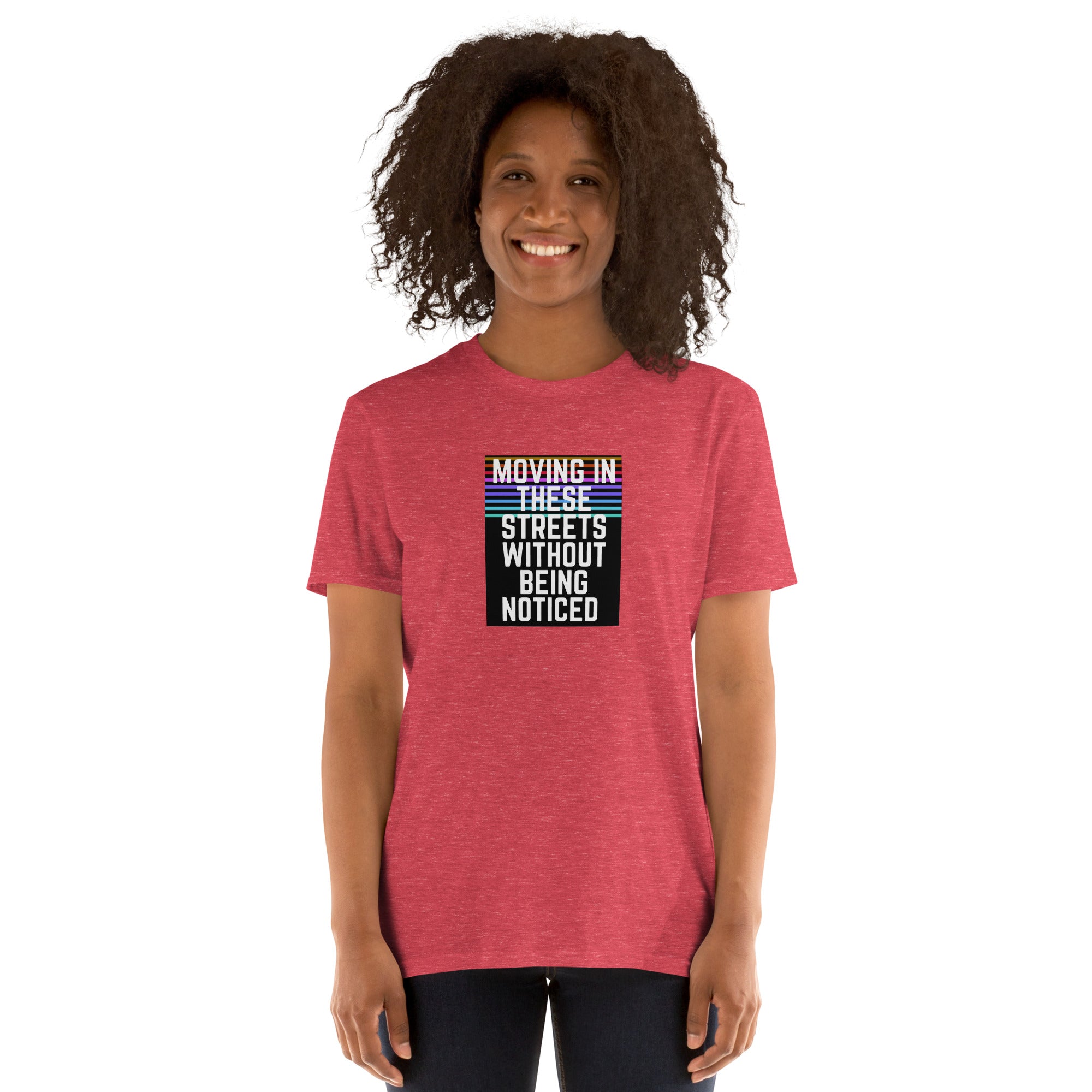 Unisex T-shirt heather red, short sleeves, front typography graphic