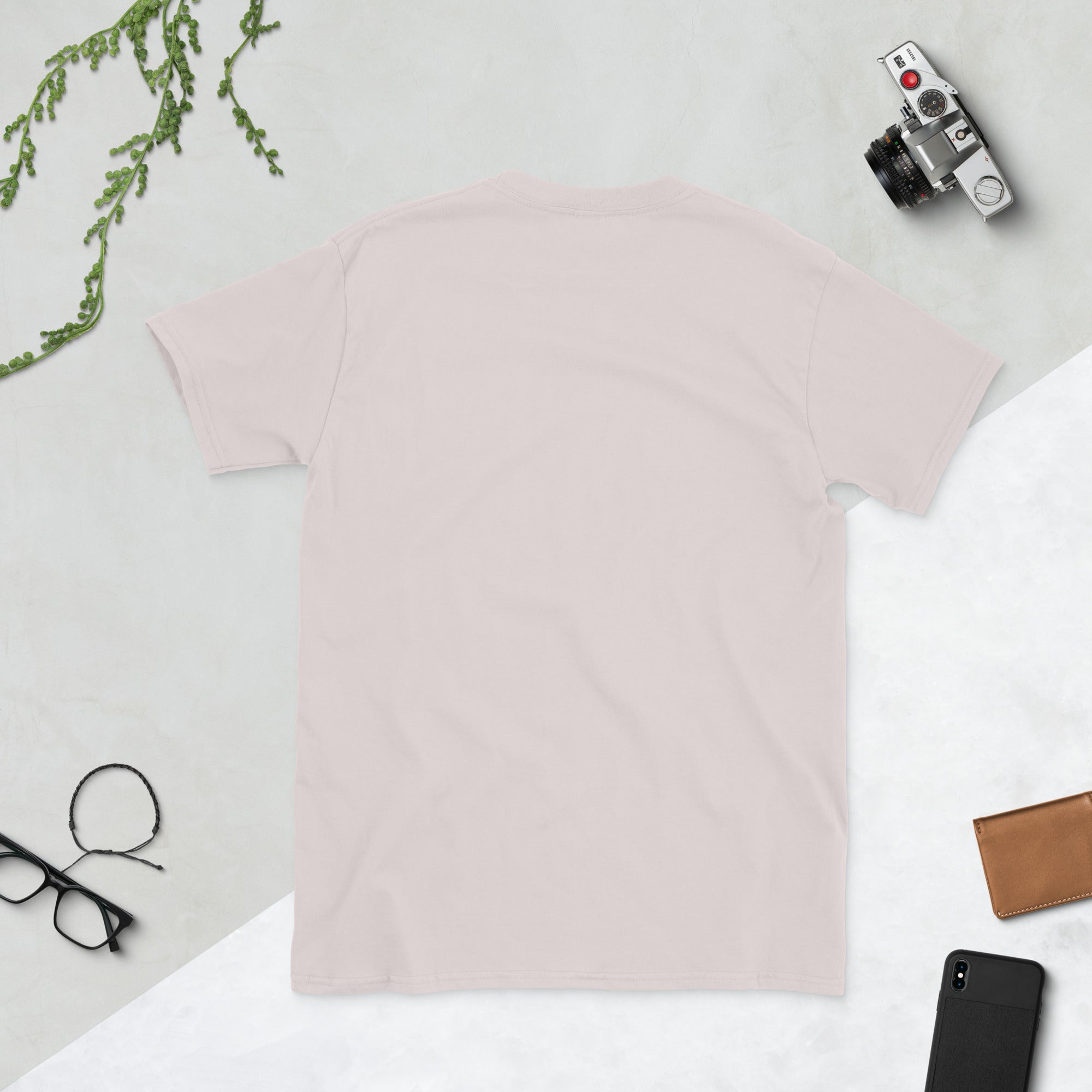 Unisex T-Shirt con maniche corte, rosa chiaro, vista posteriore liscia