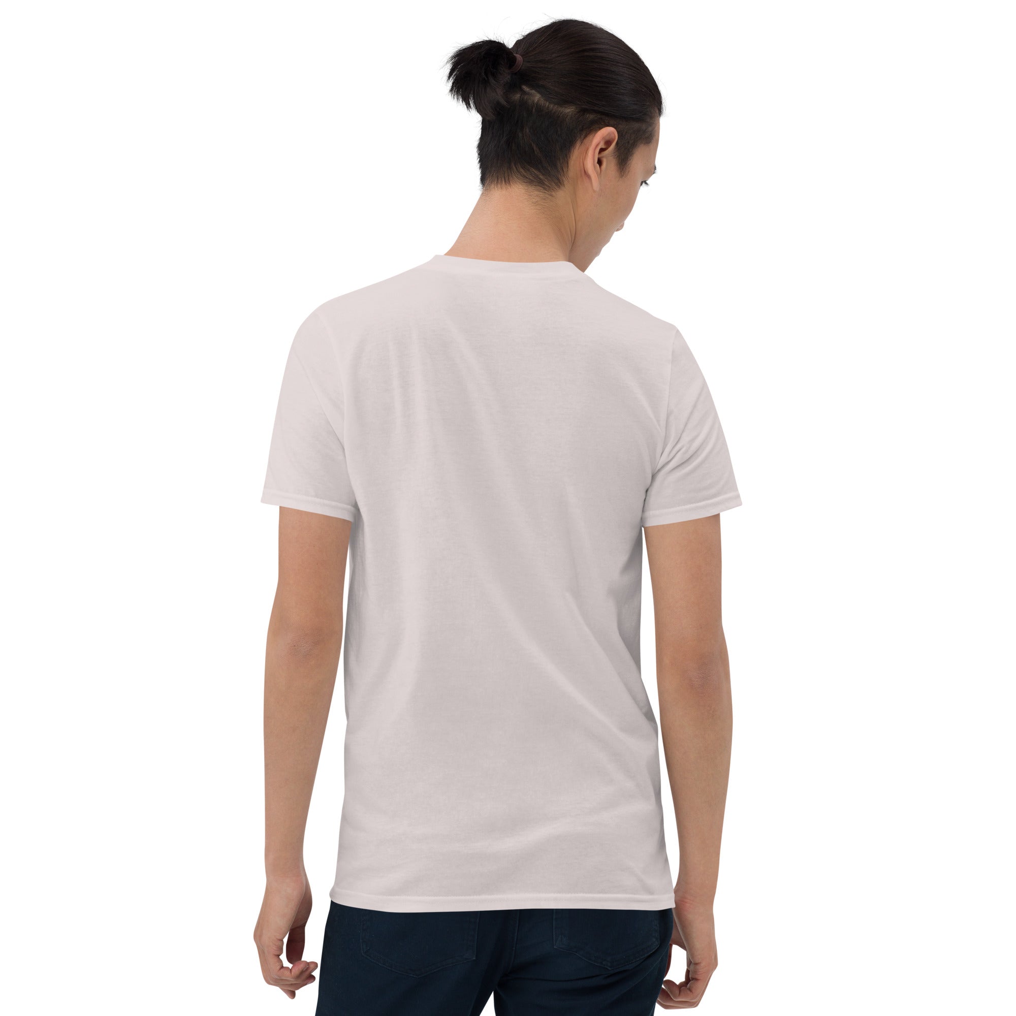 Unisex short-sleeve t-shirt, white, back view