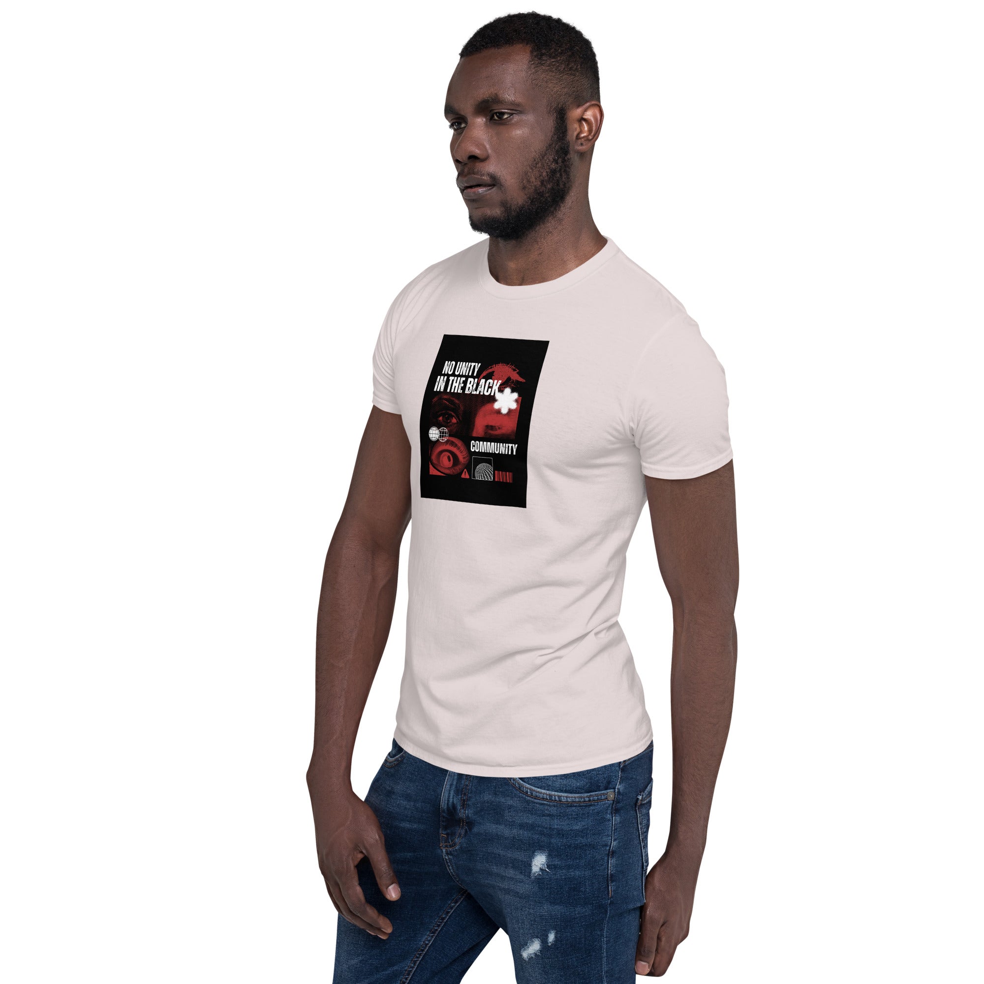 Natural unisex short-sleeve T-shirt, front graphic on chest
