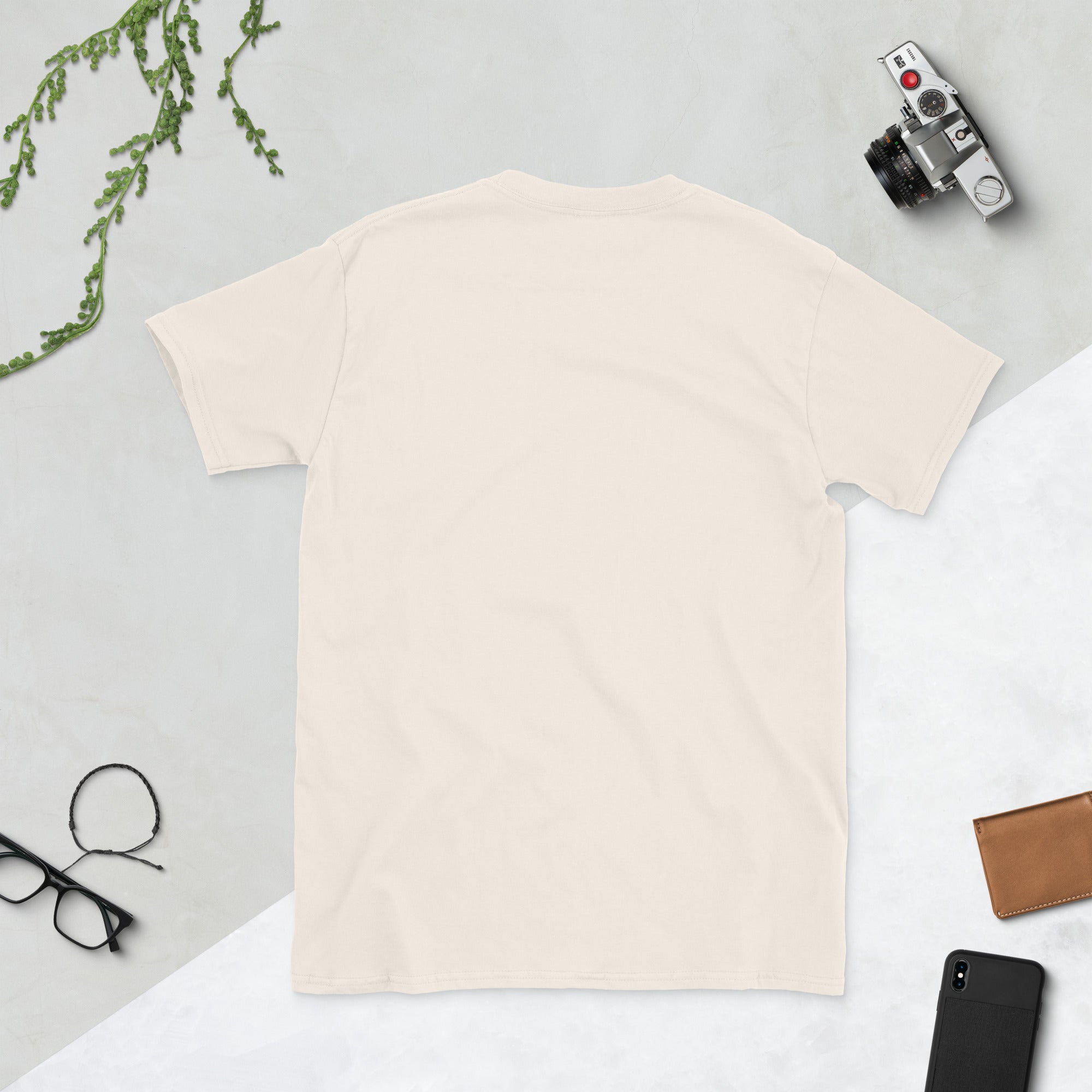 Unisex T-Shirt con maniche corte, crema, vista posteriore liscia