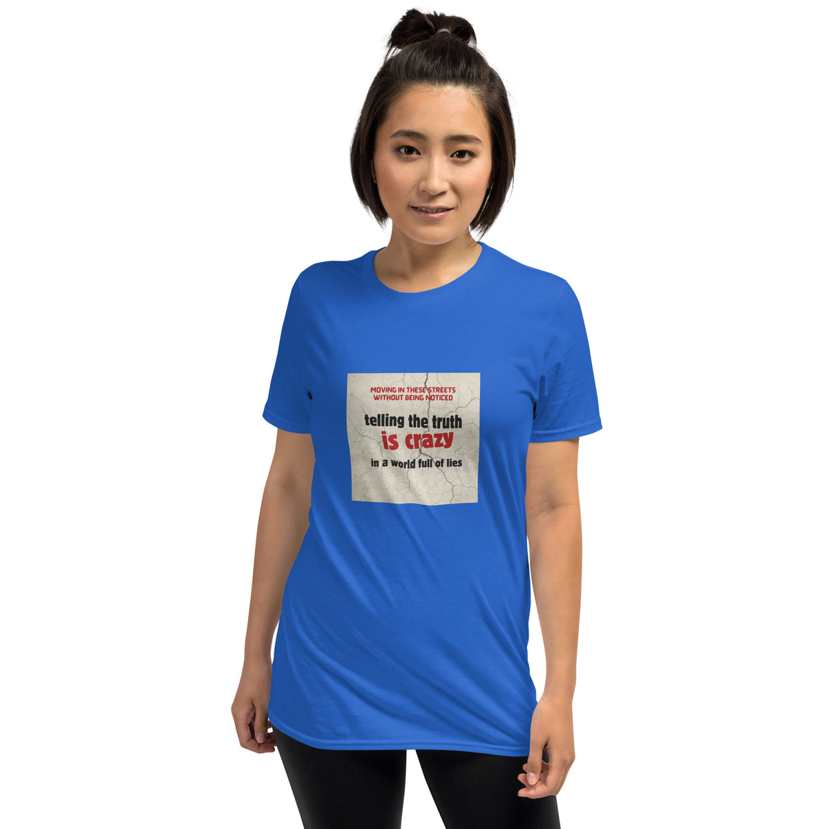 Blue unisex graphic T-shirt with square &