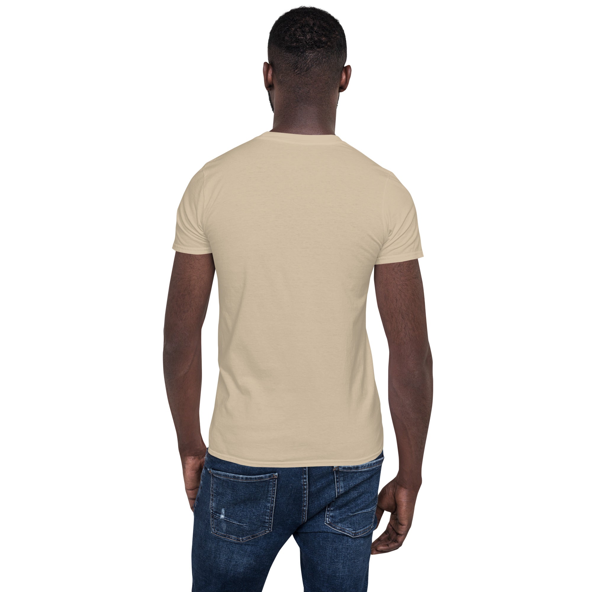 Sand unisex short-sleeve T-shirt, back view