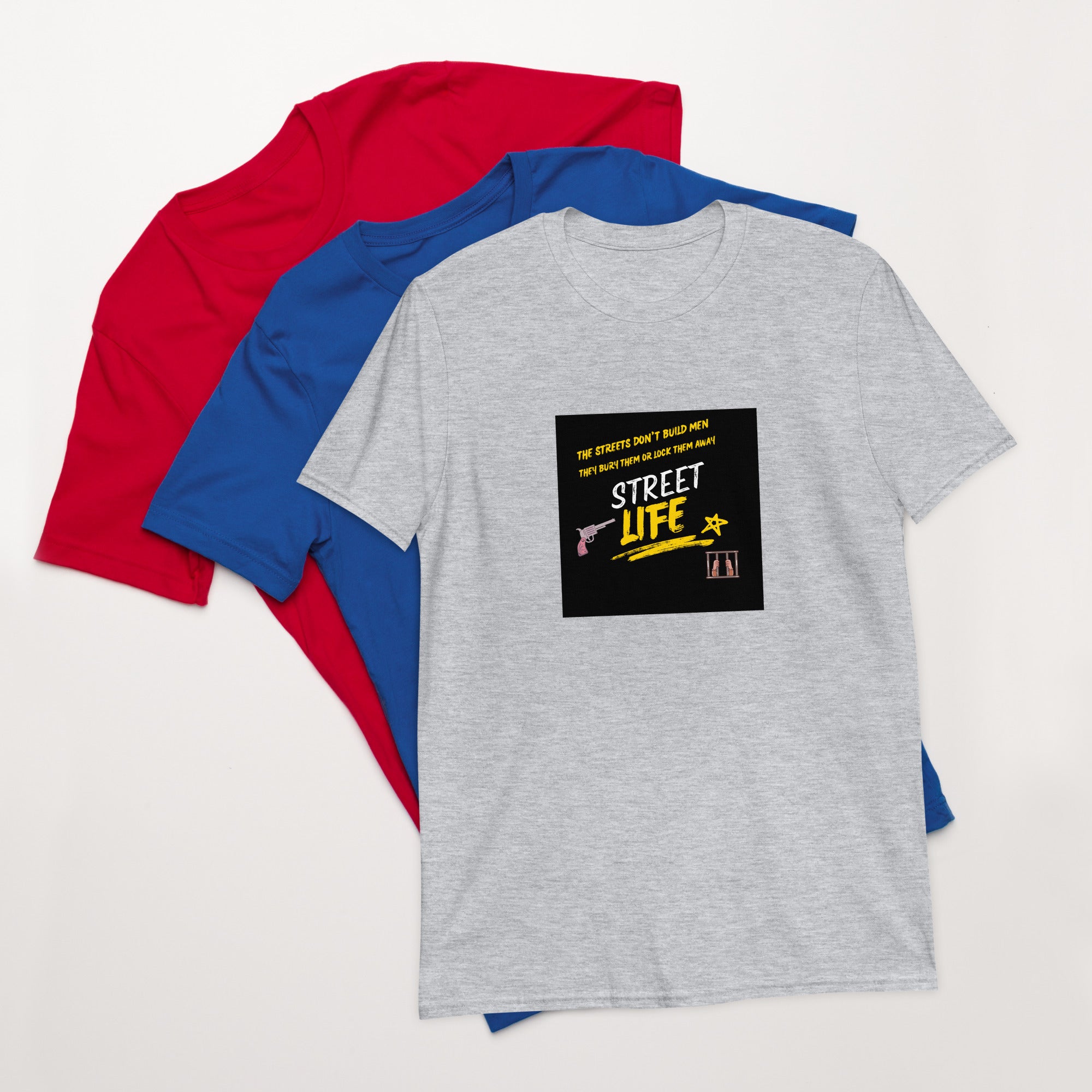 Street Life unisex T-shirt in heather gray with “Street Life” chest graphic