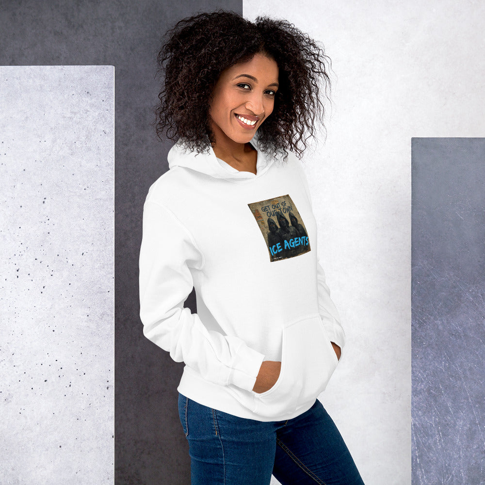 White unisex hoodie with &