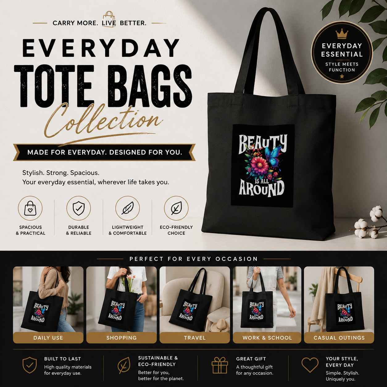 Everyday tote bags
