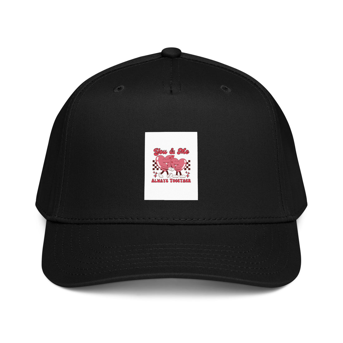 You &amp; Me Always Together 5-panel cap, black with logo patch on front