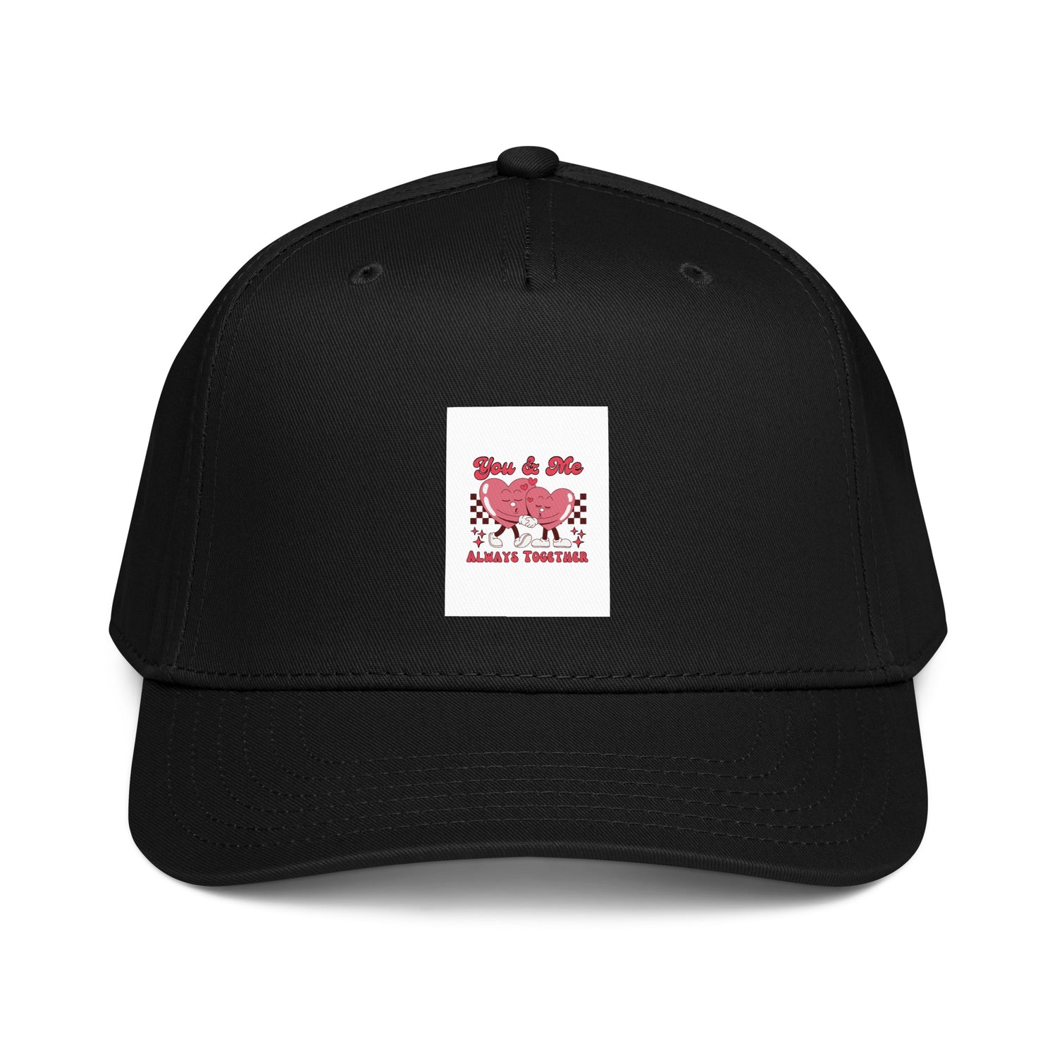 You &amp; Me Always Together 5-panel cap, black with logo patch on front