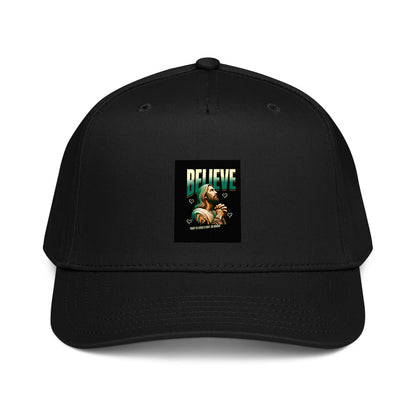 Black 5-panel cap with &