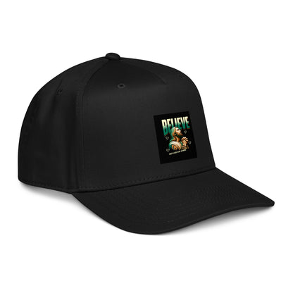Black 5-panel cap with &