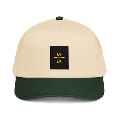Dark green &amp; natural 5-panel cap with &