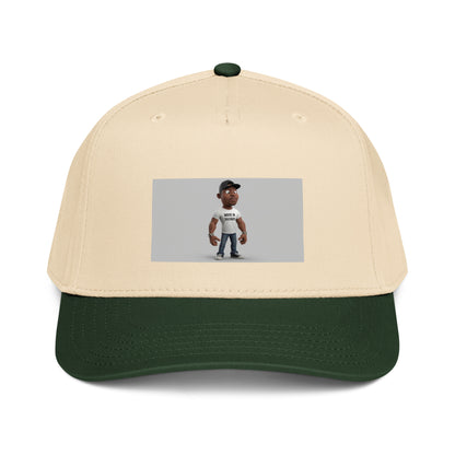 Move In Silence 5 panel cap in Dark Green/Natural with front graphic patch