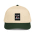 5-panel cap in natural and dark green with front graphic logo