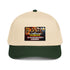 Black History Month 5 panel cap, natural crown with dark green brim and graphic patch