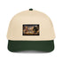 5-Panel Cap Natur/Dunkelgrün mit Front-Patch und zweifarbigem Schirm