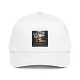 White 5-panel cap with front “ICE AGENTS” graphic patch
