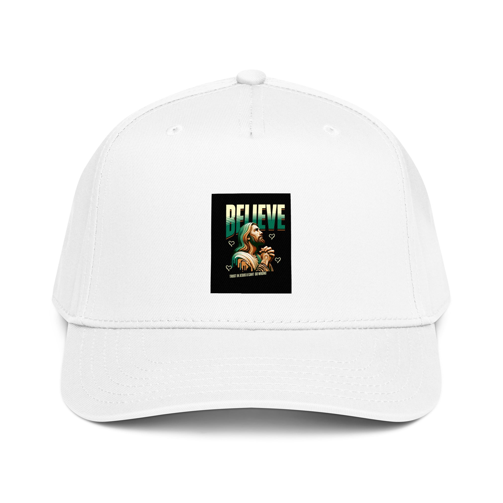 White 5-panel cap with &