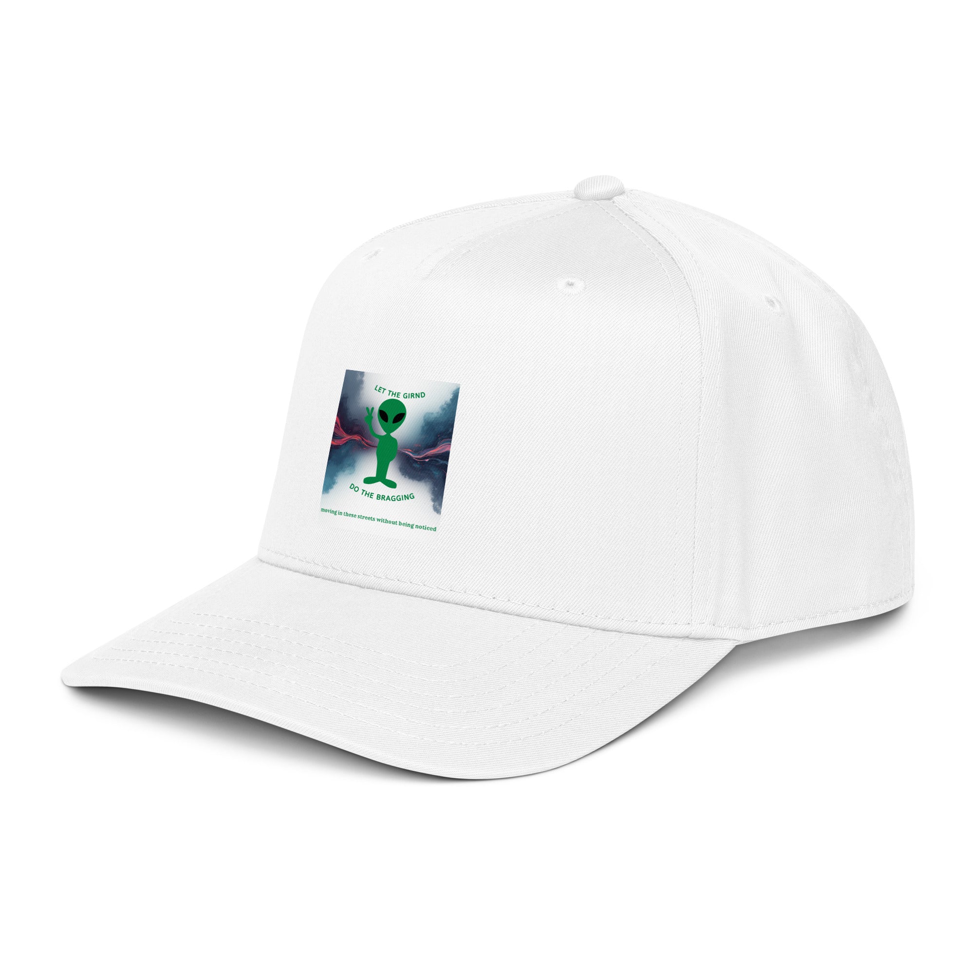5-panel cap, white front graphic logo