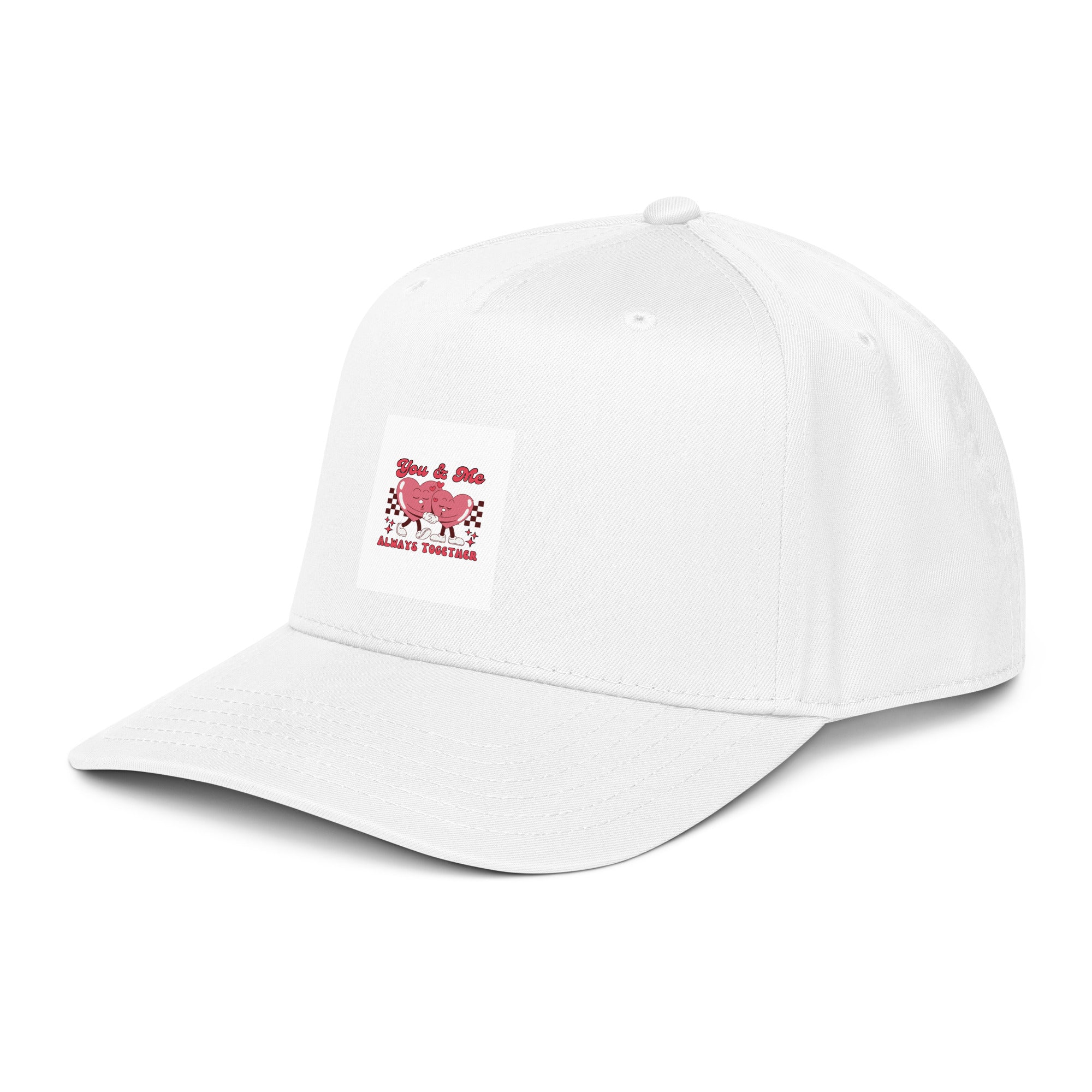 You &amp; Me Always Together 5-panel cap, white with embroidered logo patch