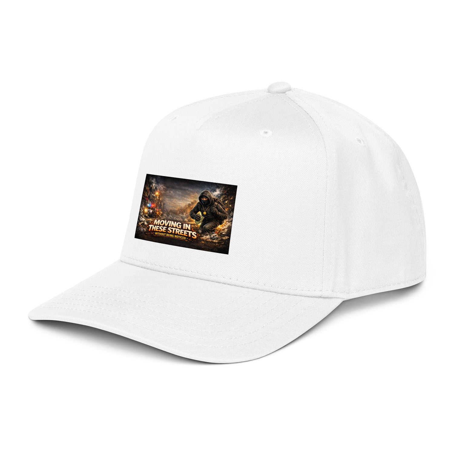 5-panel cap in white with front logo patch