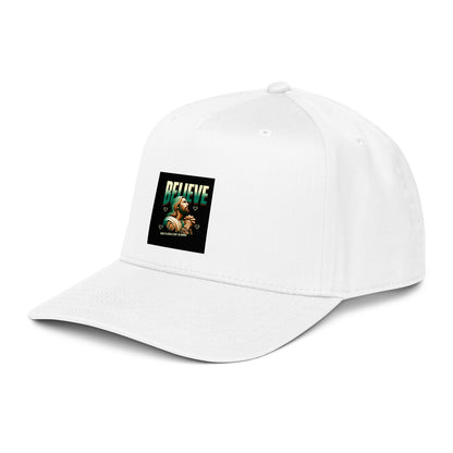 Trust In Jesus 5-Panel cap, white, Logo patch vorne