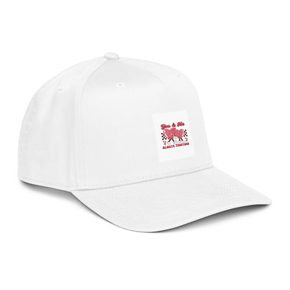 You &amp; Me Always Together 5-panel cap, white with side logo patch detail