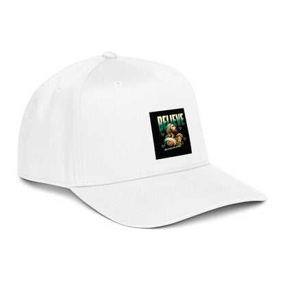 Trust In Jesus 5-Panel cap, white, Logo patch seitlich