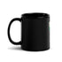 Black glossy mug side view with handle