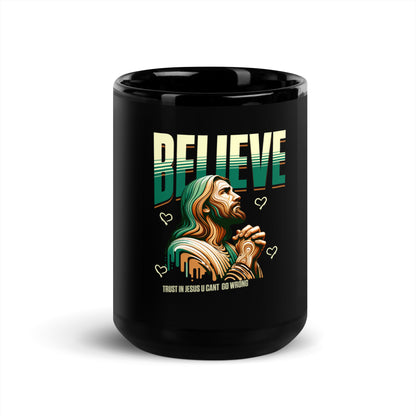 Black glossy mug front: &