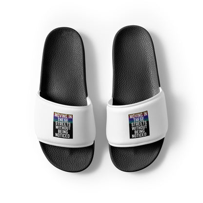 Streetwear Slides with Moving In These Streets graphic