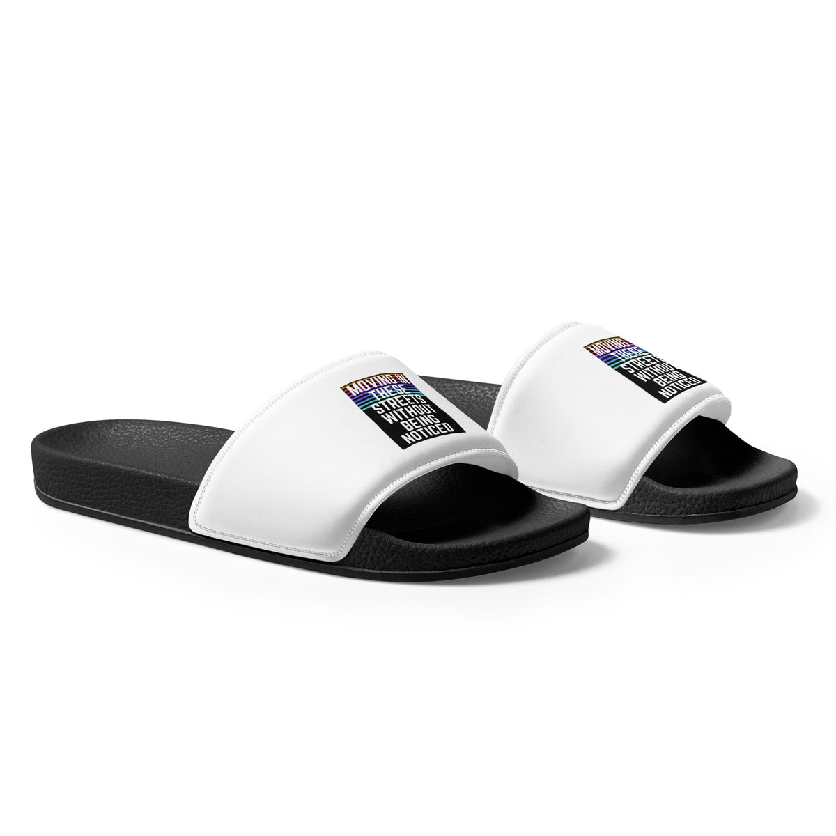 Streetwear slides textured footbed and lightweight sole