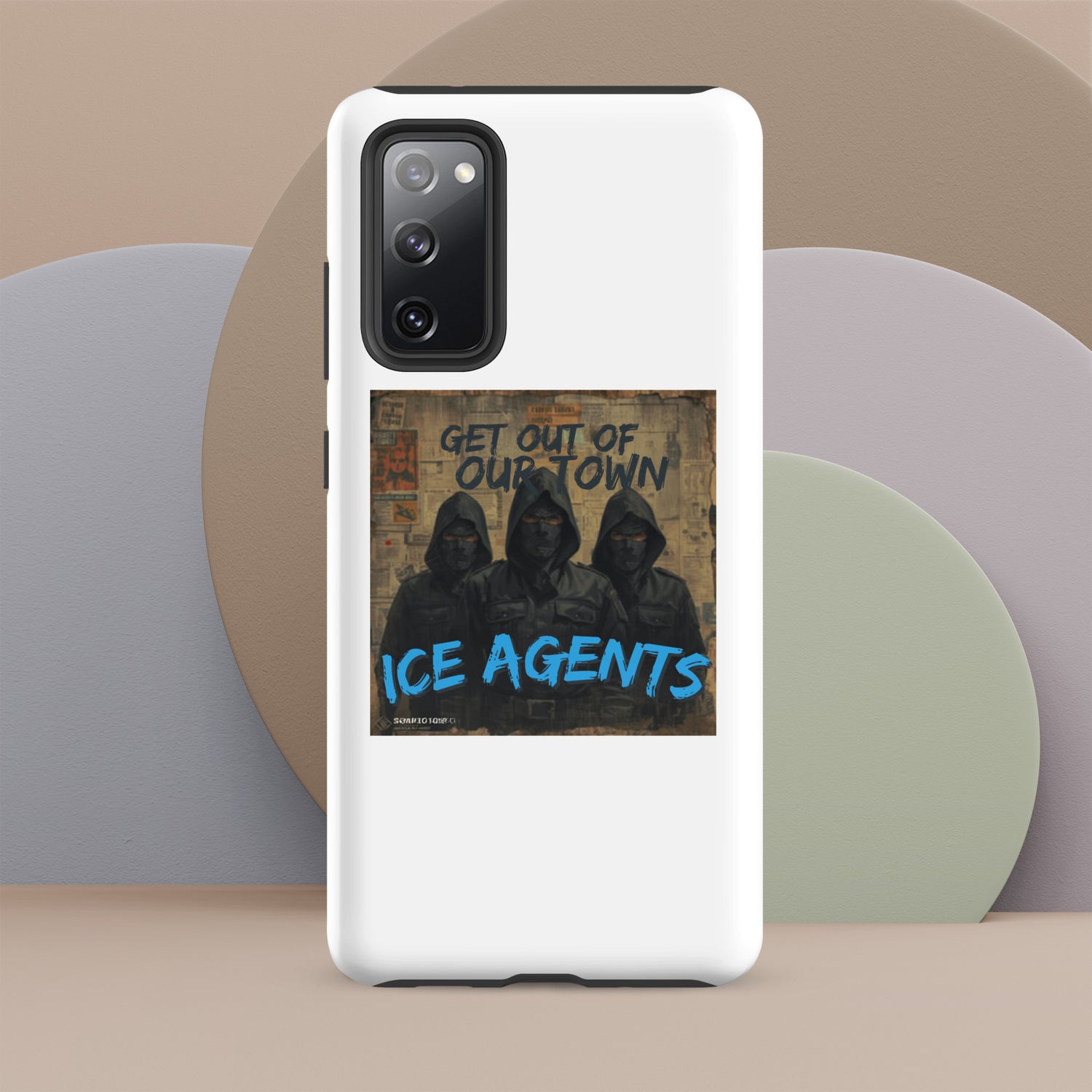 White phone case showing rear camera module and &
