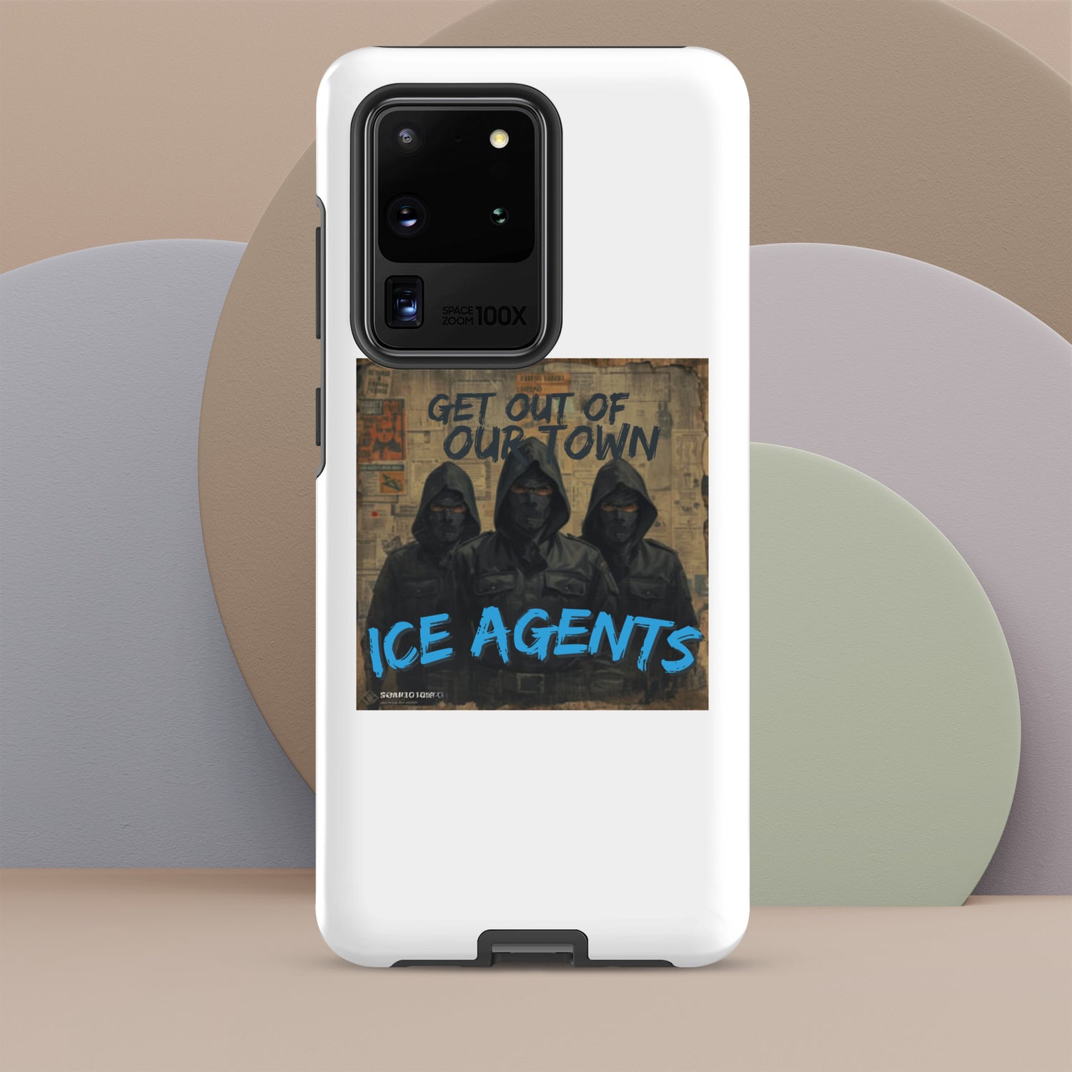 White phone case with side camera area and &