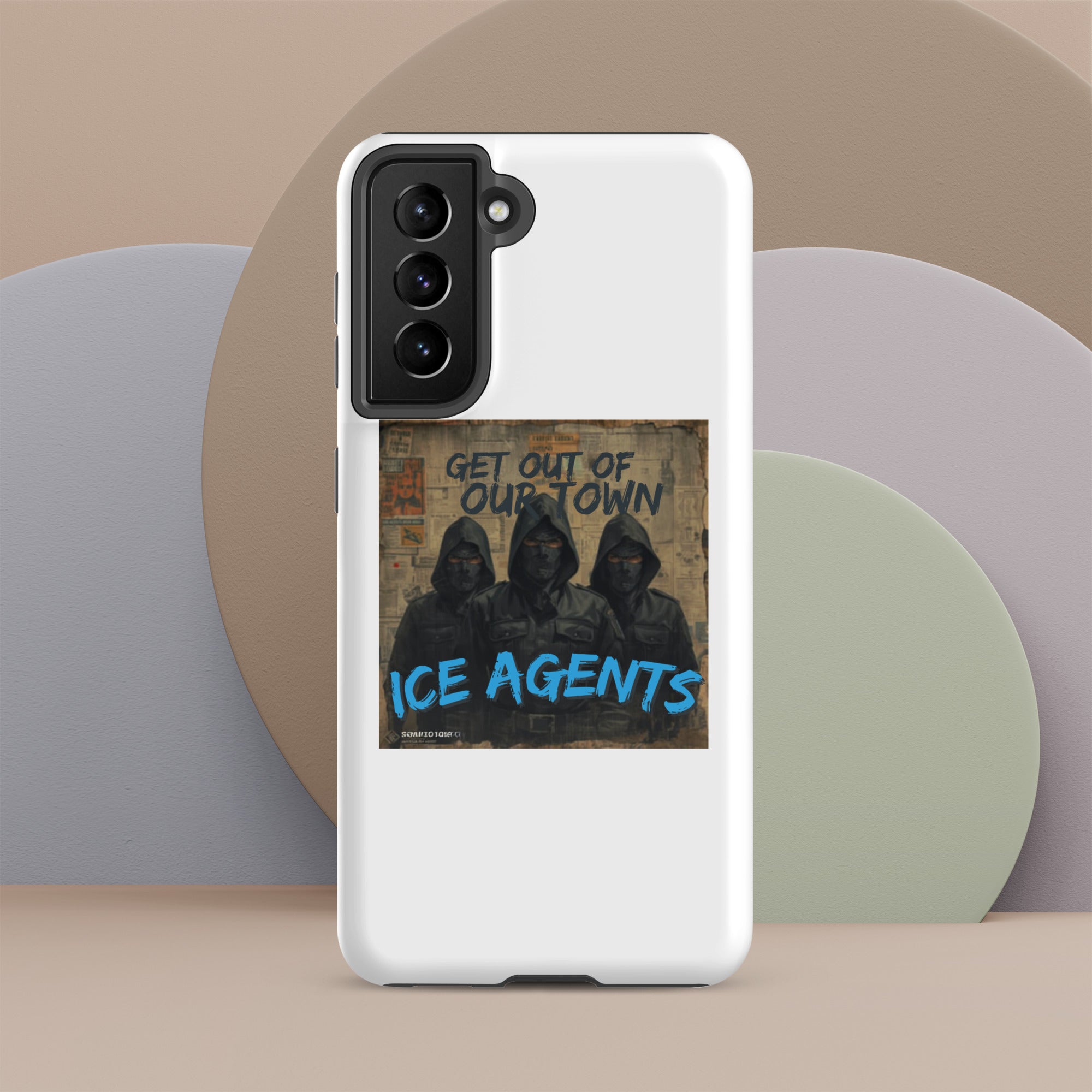 White phone case with left rear camera module and &