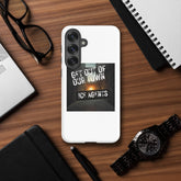 White Samsung phone case showing triple camera cutouts and &