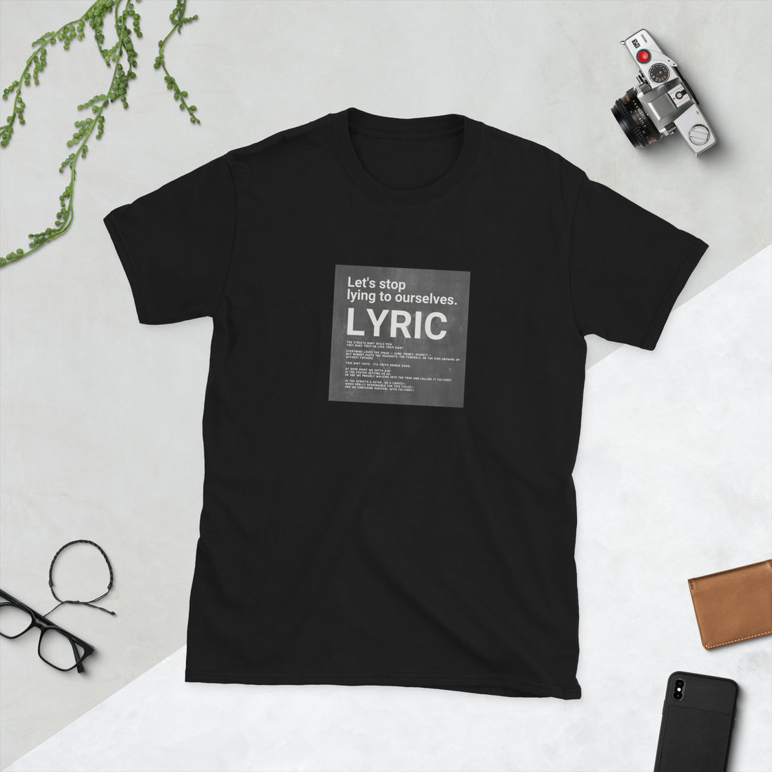 Move In Silence unisex black T-shirt with front &