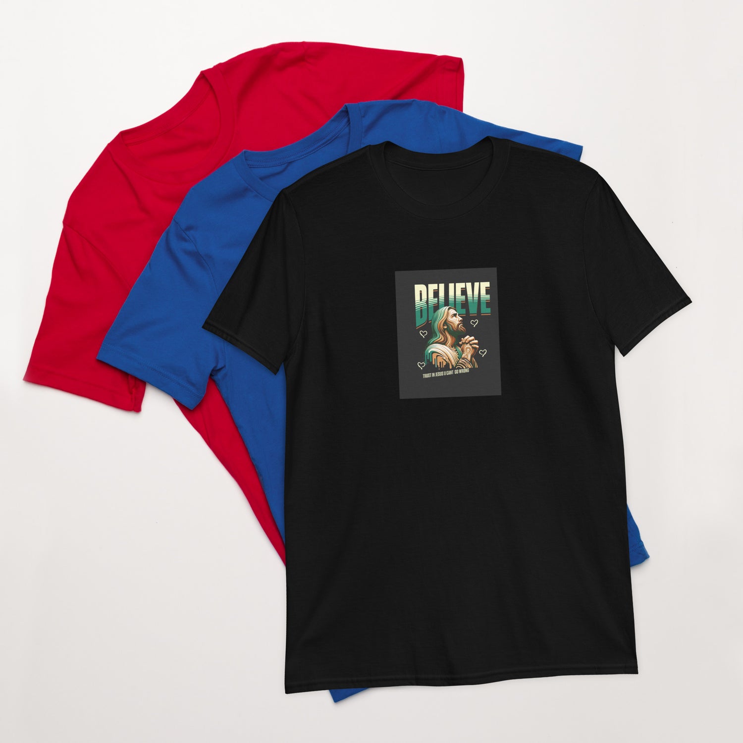 Black unisex T-shirt with &