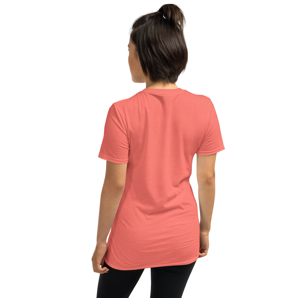 Coral unisex T-shirt, plain back, short sleeves