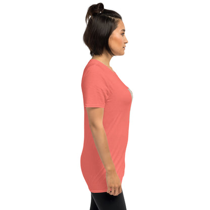 Coral unisex T-shirt with short sleeves, no front graphic