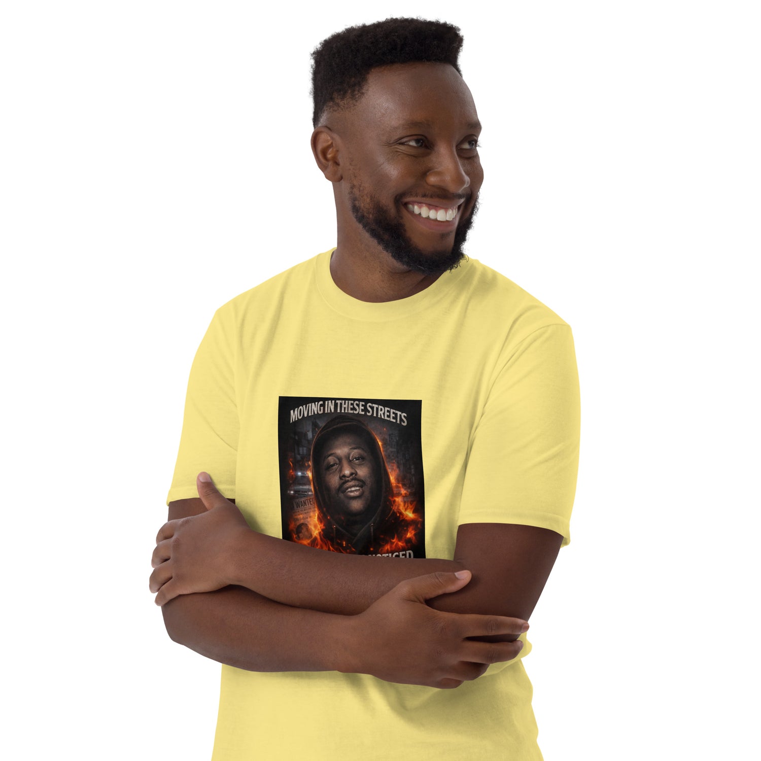 Unisex T-Shirt bright yellow mit Front-Print, Rundhalsausschnitt