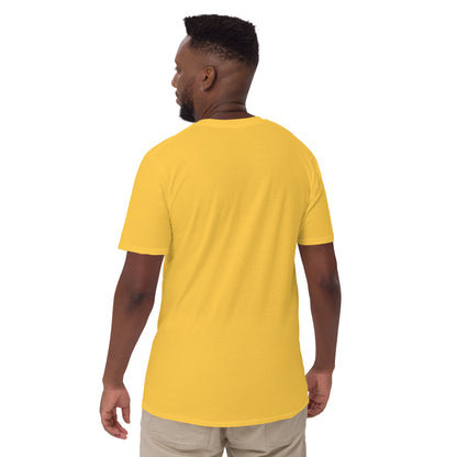 Yellow unisex short-sleeve T-shirt, back view, crew neck