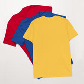 Unisex short-sleeve T-shirt in yellow, no front graphic, crew neck