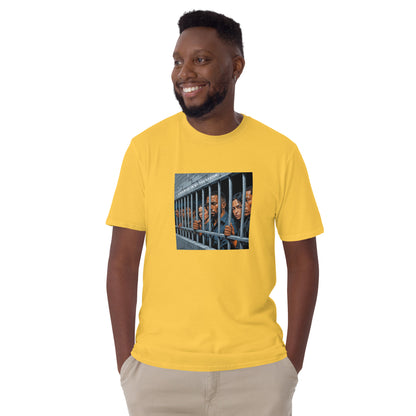 Daisy yellow short-sleeve unisex T-shirt with front bar graphic print