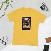 Yellow graphic streetwear tee with front square cat print